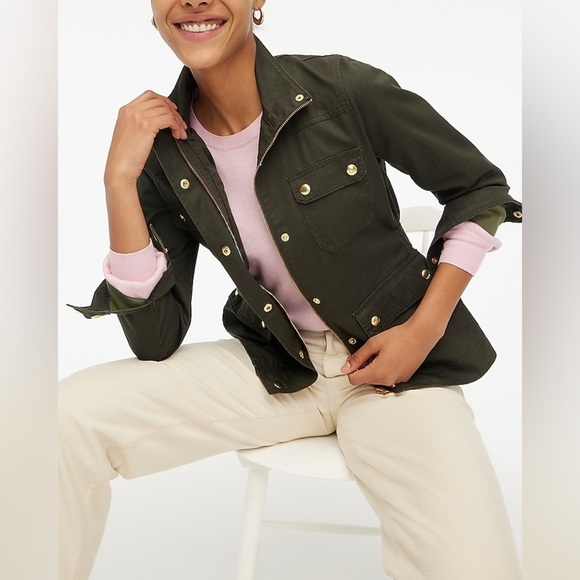 J. Crew Resin-coated twill field jacket size xxs - Picture 3 of 13